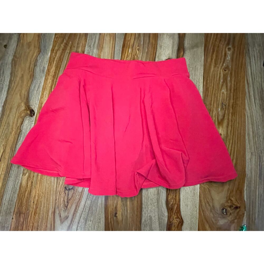 DVT 2X Womens Red Skater Mini Skirt with Attached Short Dance Cosplay